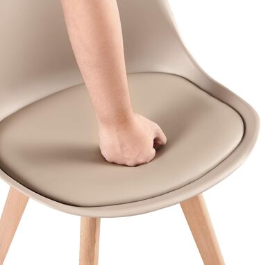 Обідній стіл з 4 стільцями для кухні/вітальні (110 см, прямокутний) - білий стіл та 4 світло-хакі стільці