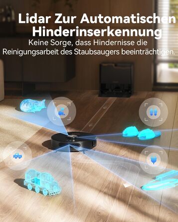 Робот-пилосос Tesvor S8 Pro з функцією миття - 8000Pa, 3в1, LiDAR-навігація, 240 хв роботи, керування через додаток/Alexa, для шерсті тварин, килимів та твердих підлог