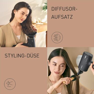 Фен Panasonic EH-NA0J-N825 nanoe™ MOISTURE+ з мінералами, 1600 Вт, чорний, для догляду за шкірою, волоссям та шкірою голови