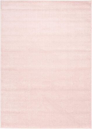 Флоридський килим TAPISO з коротким ворсом для спальні, вітальні, дитячої, підліткової спальні, світлий однотонний сучасний дизайн, Екотекс (120 х 170 см, рожевий)