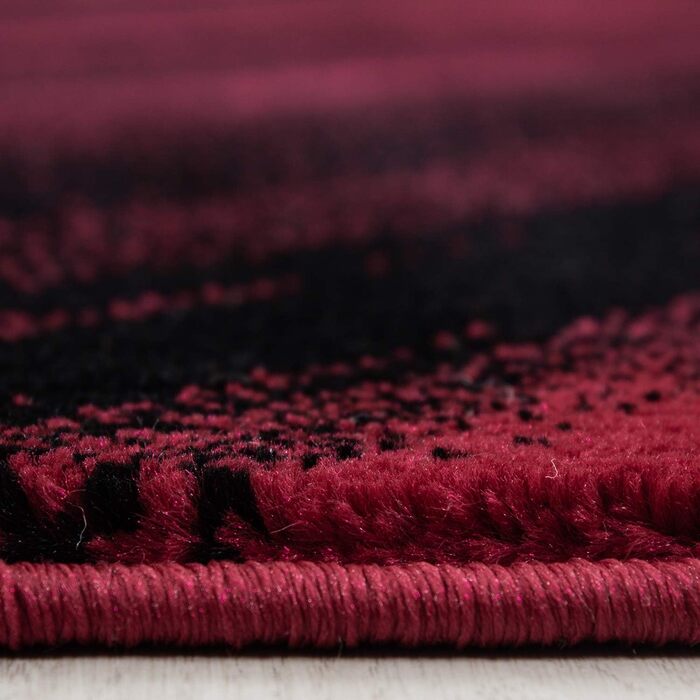 Килимок SIMPEX для вітальні передпокою сучасний абстрактний хвильовий дизайн - килимок для кухні з коротким ворсом надзвичайно м'який простий у догляді килимок для спальні передпокою - кухонний килимок, що миється (140 х 200 см, червоний)