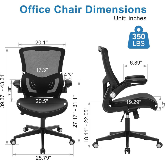 Ергономічне крісло для офісу Chair Store, чорний, з регулюванням поперекової підтримки та висоти, сучасний стиль, до 136 кг