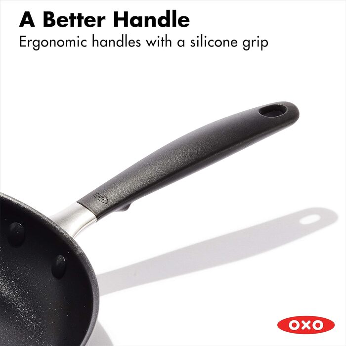 Сковорода OXO Good Grips 30,5 см з антипригарним покриттям, нержавіюча сталь, силікон, чорна