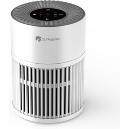 Повітряочисник DR.PREPARE для алергіків: тихий, енергоефективний, HEPA фільтр, видаляє 99,97% пилу та плісняви, миючий попередній фільтр, 15dB, режим сну, для спальні та офісу