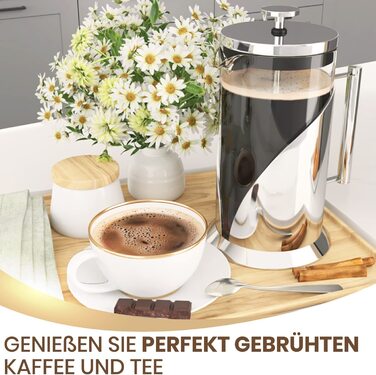 Френч-прес для кафе-дю-Шато 1 літр-високоякісний прес для кави з нержавіючої сталі з 4-ступінчастим фільтром-Кавоварка з підігрівом