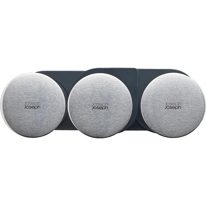 Набір Joseph Joseph з 5 контейнерів для зберігання продуктів у холодильнику, герметичні, з функціональним тримачем, сірий (скло/нержавіюча сталь, чорний)