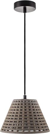 Підвісний світильник Світлодіодний підвісний світильник, E27 Решітка Лампа Вітальня Їдальня Кухня Бетон, Лампочка Колір (пісковик сірий, без лампочки)