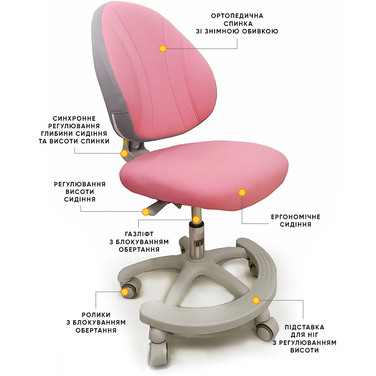 Дитяче крісло ErgoKids GT Y-401 ortopedic рожеве