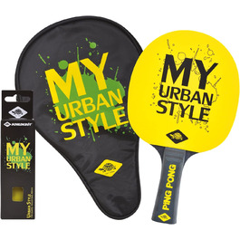 Подарунковий набір для настільного тенісу з черепахою Donic My Urban Style, 1 ракетка, 3 м'ячі, чохол для ракетки, 788485