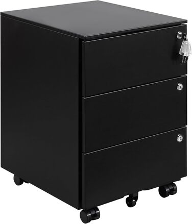 Роликовий контейнер HOMSTEEL з 3 замками, 3 висувні ящики, для офісу та дому, білий (44 x 37 x 60 см)