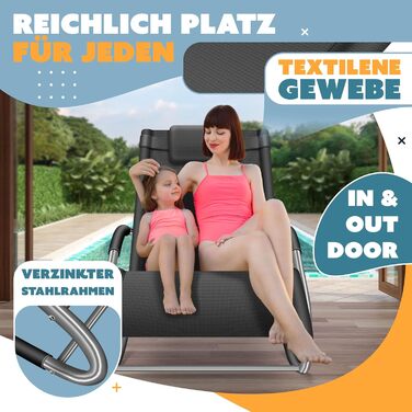 Крісло-шезлонг KESSER® для саду | Зручне крісло-гойдалка | Стійке до погодних умов | Макс. 150 кг