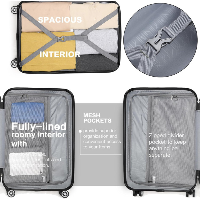 Чохол-валіза з ABS-пластику, трьохсекційний, з 4 колесами та замком, Violett (M)