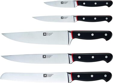 Набір ножів Sheffield Velocity 6-ти частинний, чорний/червоний, з точилкою, преміум якість