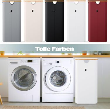 Кошик для білизни KESSER® з кришкою, 2 відділення, складний, 100 л, білий