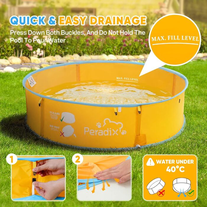 Дитяче басейн-тент Peradix 4-в-1 з UV захистом, басейн з кульками, москітна сітка, ігровий намет для дітей, літній басейн для ігор (блакитно-жовтий)