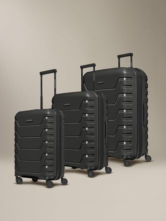 Набір валіз Smartbox Hartschalen 3 шт. | Розширюваний, з TSA-замком, з поліпропілену | Чорний | Для жінок та чоловіків (Edition 01)