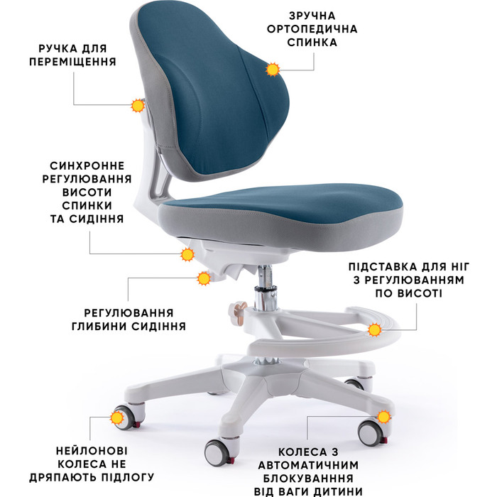 Дитяче крісло Evo-Kids Mio Classic Dark blue (арт.Y-405 DB)
