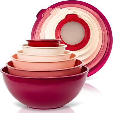 Набір місок для змішування з нержавіючої сталі WHYSKO | Контейнери для зберігання продуктів | Для кухні та холодильника | Екологічні, міцні (з блакитними кришками)