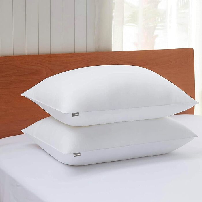 Домашні подушки Adam, 2 шт. и, готельна якість, подушка для сну на боці, гіпоалергенна, стійка до кліщів, з наповнювачем преміум-класу, 2 шт. и Білі подушки в упаковці по 2 шт. и