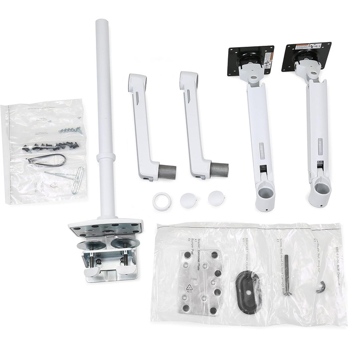 Кріплення для монітора Ergotron LX Dual Stacking Arm, Tall Pole, білий