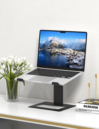 SOUNDANCE Підставка для ноутбука на стіл, регульована, чорна, 10-17.3 дюймів