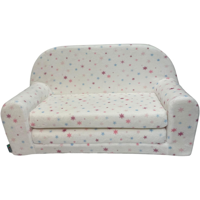 Дитячий розкладний диван FORTISLINE Mini 2в1, 40x78x45 см, для дітей, зі знімним чохлом, поролоновий, мотив Кошеня, плюш зірки