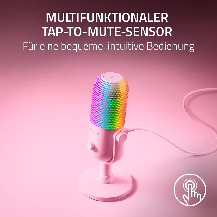 Мікрофон Razer Seiren V3 Mini - Рожевий (USB, компактний, з LED-індикатором, для стрімінгу)