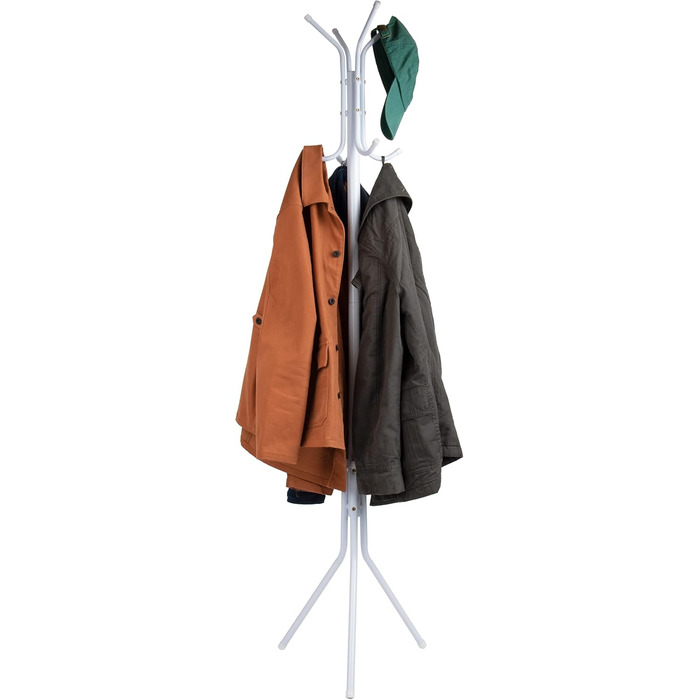 Вішалка для одягу Mind Reader Alloy Collection з 8 гачками, металева, біла, 14.75' x 16.5' x 69'