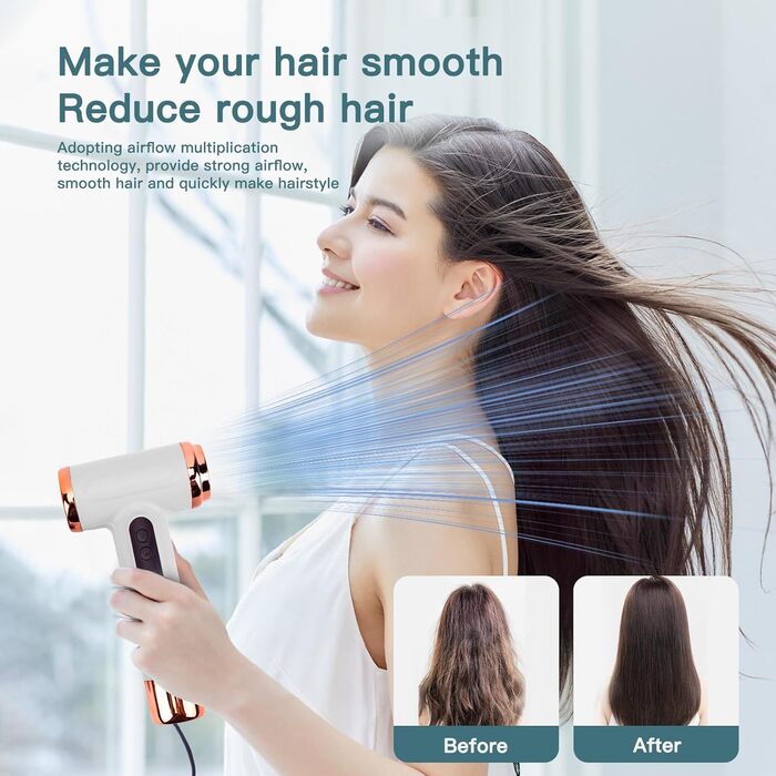 Портативний фен 15000 мАг з холодним та гарячим повітрям, USB-зарядка, для подорожей, бізнесу, кемпінгу, студентського житла, квартири (білий)