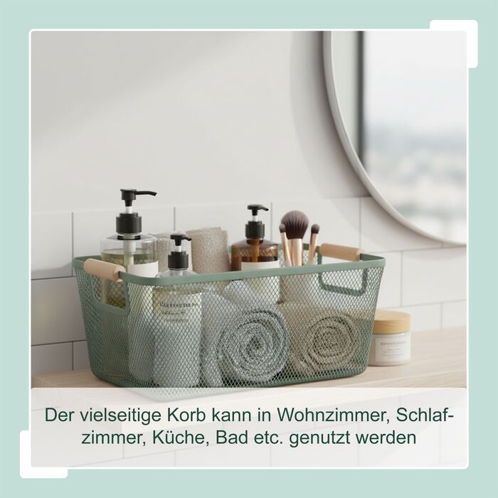 Кошик Relaxdays з дерев’яними ручками