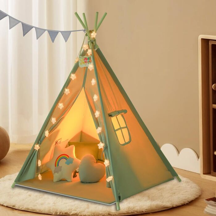 Дитяче намет Kinder Tipi Julia сірий/блакитний 120x120x160 см