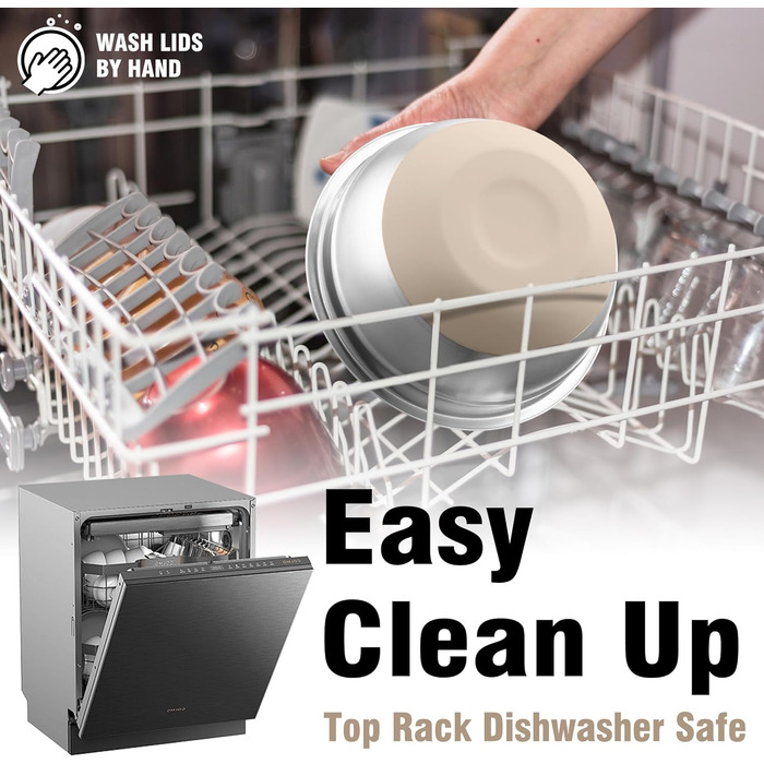 Набір місок для перемішування BEWOS 7 шт. з кришкою, нержавіюча сталь, з терткою, вкладна конструкція, розміри 0.5, 1, 1.4, 1.85, 2.35, 3.2, 4 л для змішування та подачі