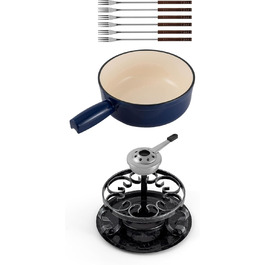 Swissmar Lugano Фондю-набір 9 частин, чавун/нержавіюча сталь, вишневий, 2L, для м'яса, сиру та шоколаду, на 4 особи, подарунковий набір