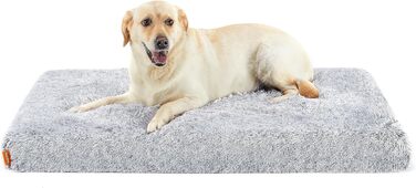 Лежак для собак Feandrea, ортопедична подушка для собаки, м'яка з піни з ямочками, чохол знімається і миється, розмір XXL, для великих собак, 122 x 74 x 10 см, сіре омбре PGW214G01 Д 122 x Ш 74 x В 10 см Сіре омбре