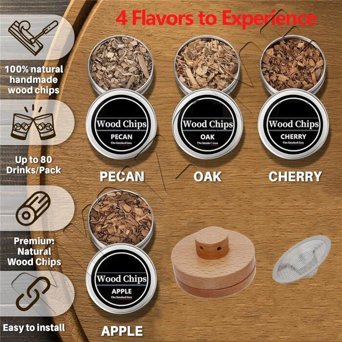 Набір для копчення коктейлів Cocktail Smoker Kit MKNZOME: для віскі, коктейлів, вина, кави та м'яса