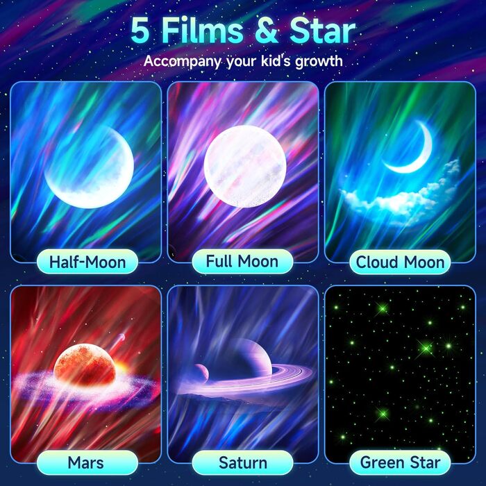 Проектор зоряного неба COOLNIGHT: лампа-нічник Aurora Galaxy з 180 режимами світла, білим шумом та Bluetooth, для дітей та дорослих, білий