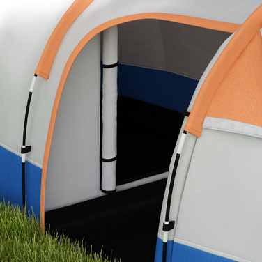 Outsunny Camping Tent, тунельний намет для 3 осіб, з легким гачком, тент, 2 кімнати, вітрозахисний сімейний намет із сумкою для перенесення, водовідштовхувальний висувний намет 2000 мм для кемпінгу, саду, помаранчевого