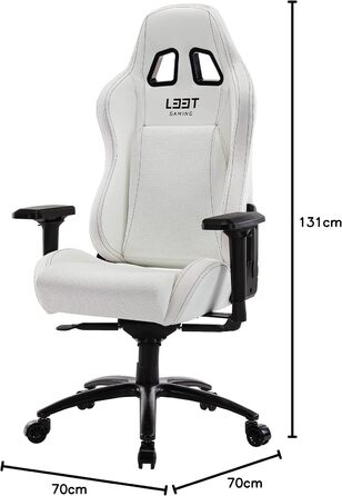 Ігрове крісло L33T E-Sport Pro Comfort, шкірозамінник, білий