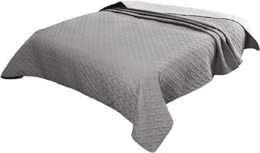 Покривало woltu покривало для ліжка 170x210 см темно-сірийсвітло-сірий ковдру двостороннього дизайну, покривала з мікрофібри, стьобана ковдра, зшите ультразвуком, ковдру для вітальні покривало для дивана покривало для ліжка 170x210 см Темно-сірий світло-с
