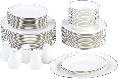 Набір посуду Karaca Lexi Platinum з 56 предметів на 12 персон Набір посуду для 6 осіб з сервіровкою чашок 56 предметів