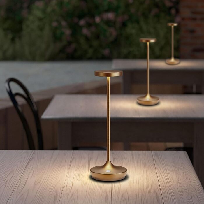 LED настільна лампа бездротова з димуванням, 3 кольори, 6000 mAh, IP54, для дому та кемпінгу (Титан)