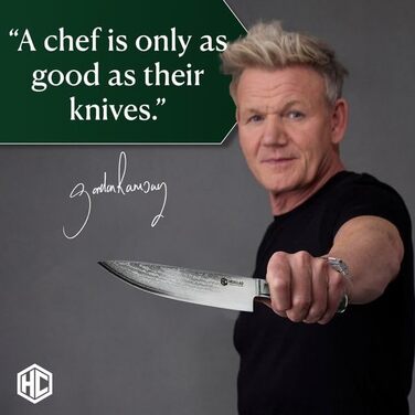 Набір ножів HexClad Essential, 6 предметів: японські леза з дамаської сталі, full tang, ручки з паккавуда
