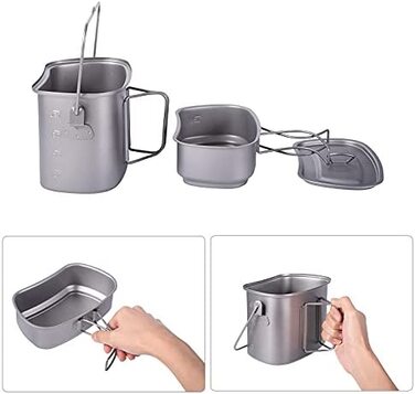 Набір посуду iBasingo Titan Kantine 1500ml/600ml для кемпінгу та відпочинку на природі (Ti2059C)