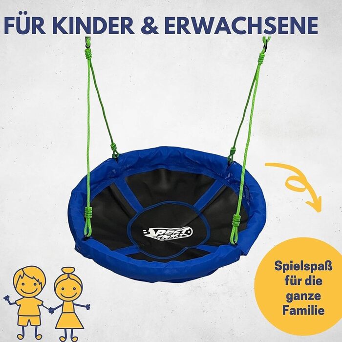 Дитяча гойдалка-гніздо Best Sporting Nestschaukel для саду, діаметр 60-110 см, до 150 кг, регульована висота 105-180 см