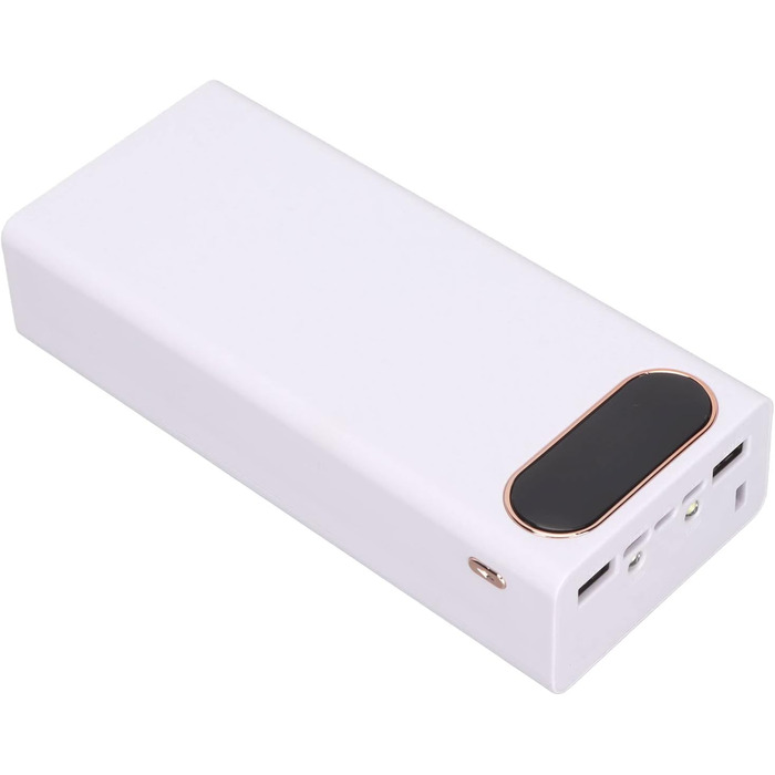 Портативний акумуляторний блок з РК-дисплеєм, 2 USB, Micro Type C, для всіх мобільних телефонів (білий), 16