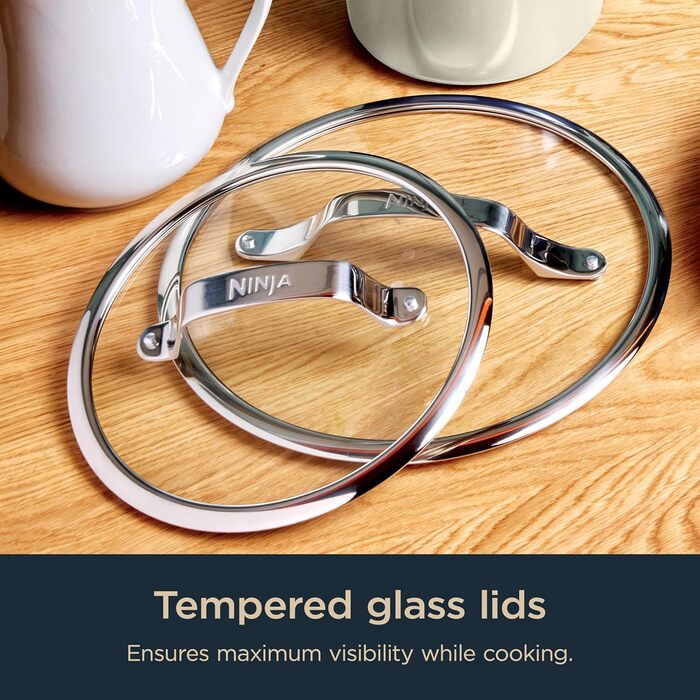 Набір посуду Ninja Ceramic Pro CW39011MM: 11 предметів, керамічне покриття, антипригарні сковорідки та каструлі з кришками, сумісний з індукцією, для всіх плит, PTFE-free, духовка
