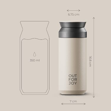 Термокружка з нержавіючої сталі 350 мл | Термокружка для кави/чаю з собою | З подвійними стінками, ізольована, не протікає | Travel Tumbler | Зберігає тепло 4 години / холод 8 годин (Бежевий Ivory)