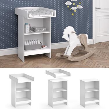 Комод-гойдалка Vicco Leo з знімним коливальником, 60 x 103 см, білий