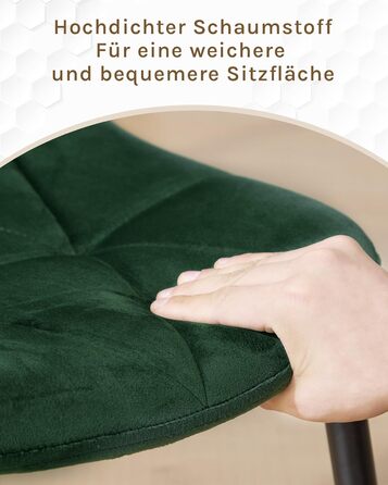 Набір обідніх стільців Lestarain (4 шт.) з підлокотниками, для кухні, вітальні, обідньої кімнати. М'які стільці з оксамитовим покриттям, металевий каркас, ергономічний дизайн, темно-зелений колір