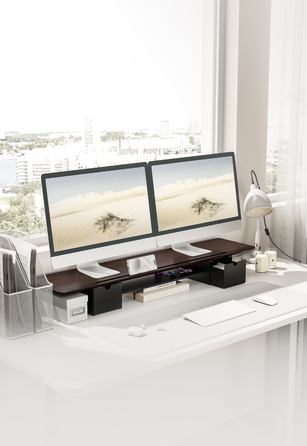 Настільна підставка для монітора OfficePro MR177DW Dark Wood/Black